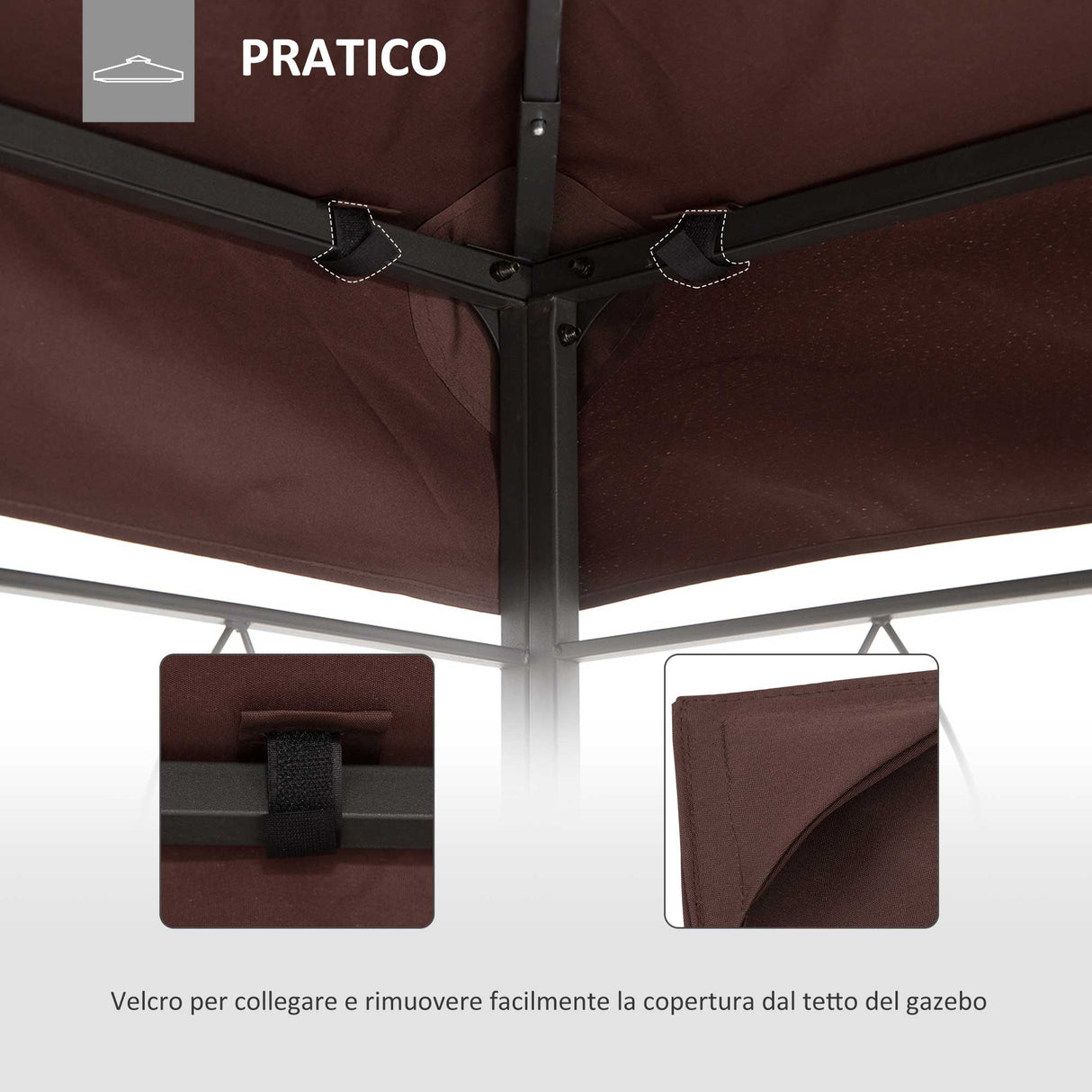 easycomfort easycomfort tetto di ricambio per gazebo da giardino impermeabile doppio tetto 3x4m