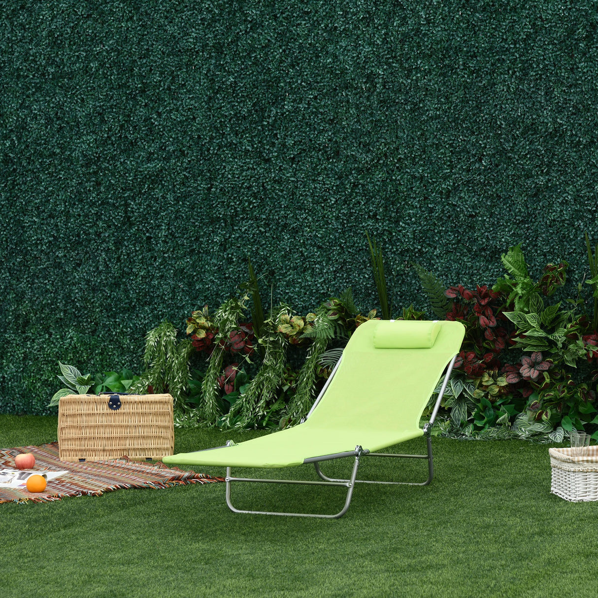 easycomfort easycomfort sdraio pieghevole reclinabile con cuscino da giardino spiaggia verde chiaro