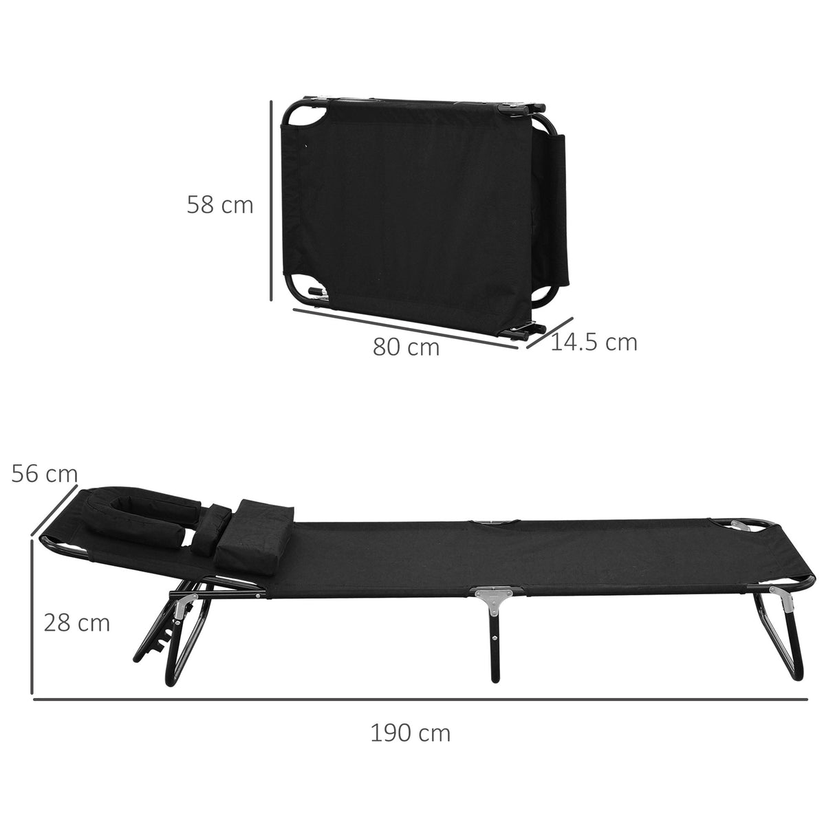 easycomfort easycomfort lettino prendisole sdraio da giardino pieghevole reclinabile con cuscino nero