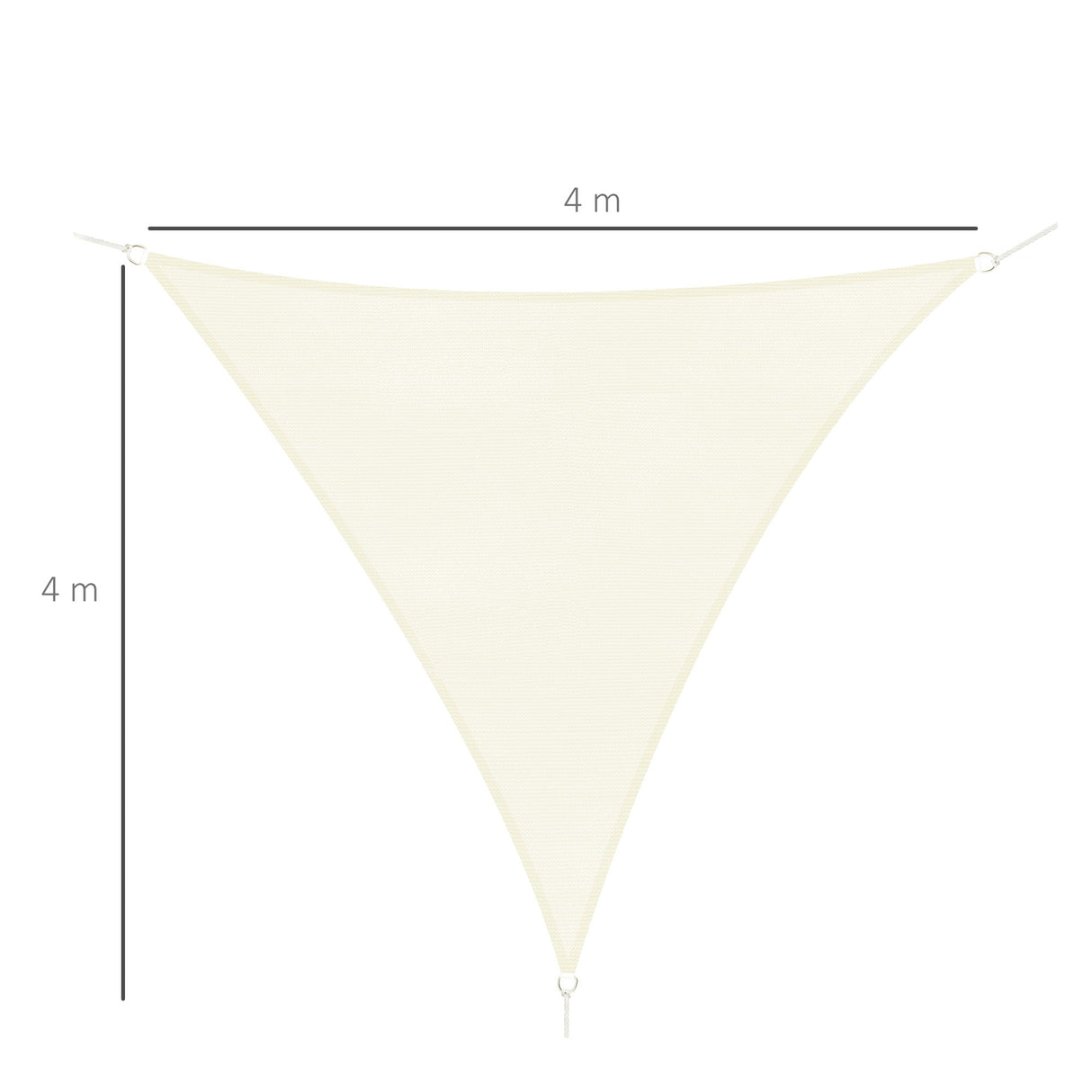 easycomfort easycomfort tenda da sole triangolare in hdpe crema 4x4x4m