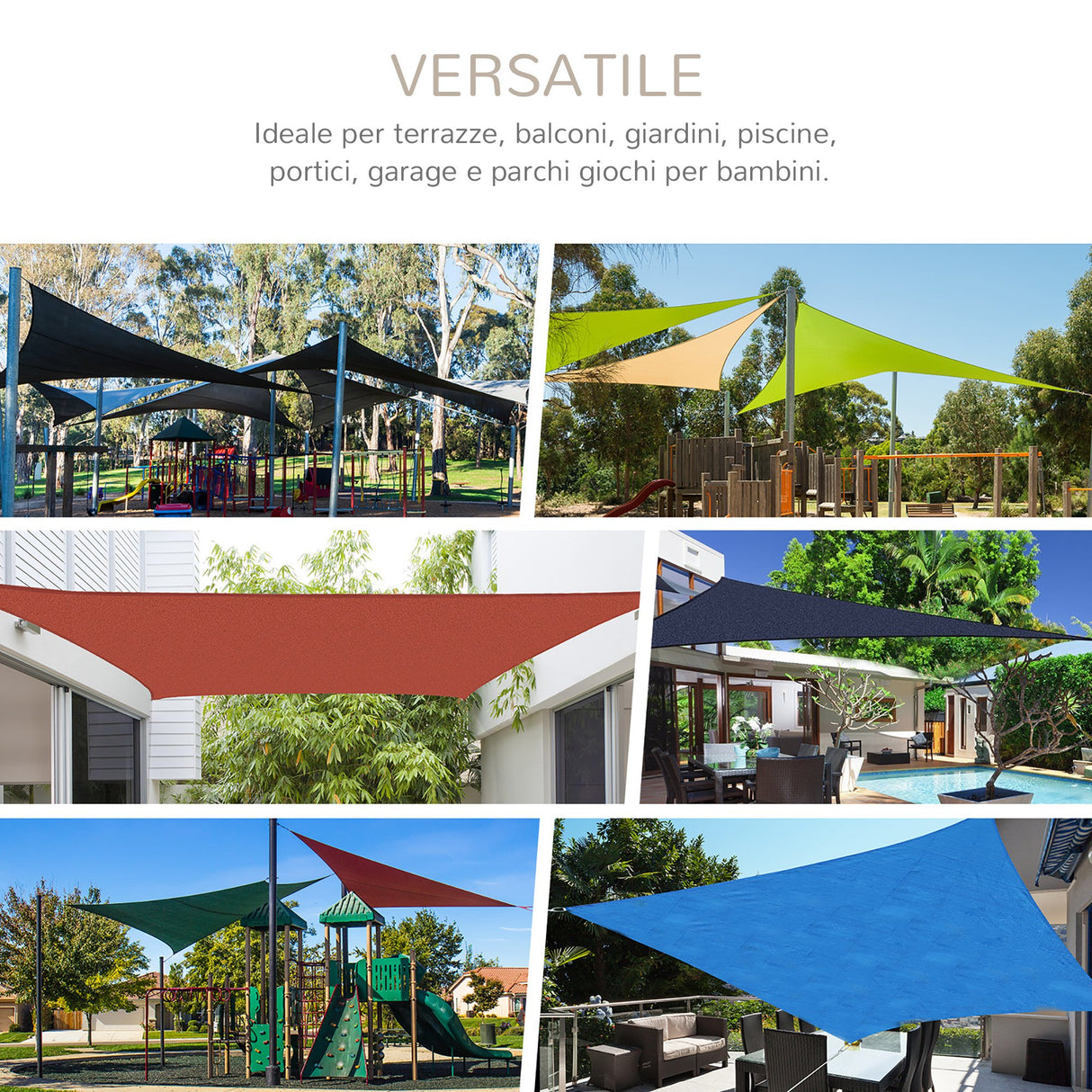 easycomfort easycomfort tenda da sole triangolare tenda a vela anti uv crema 5x5x5m