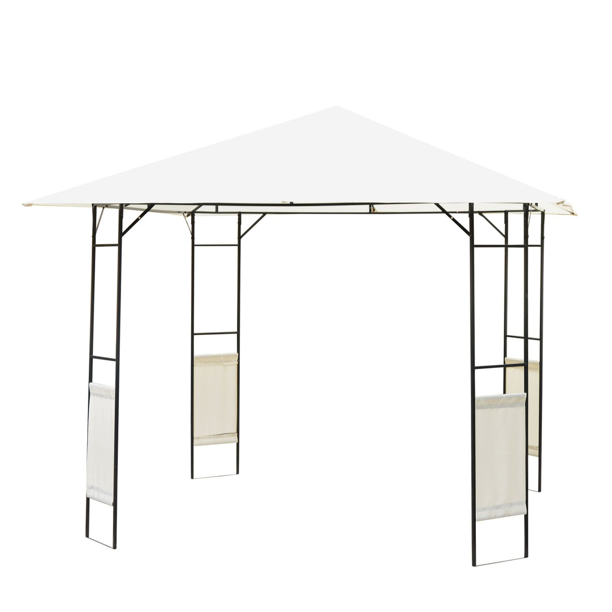 easycomfort easycomfort tendone gazebo da giardino bianco in metallo 3x3m