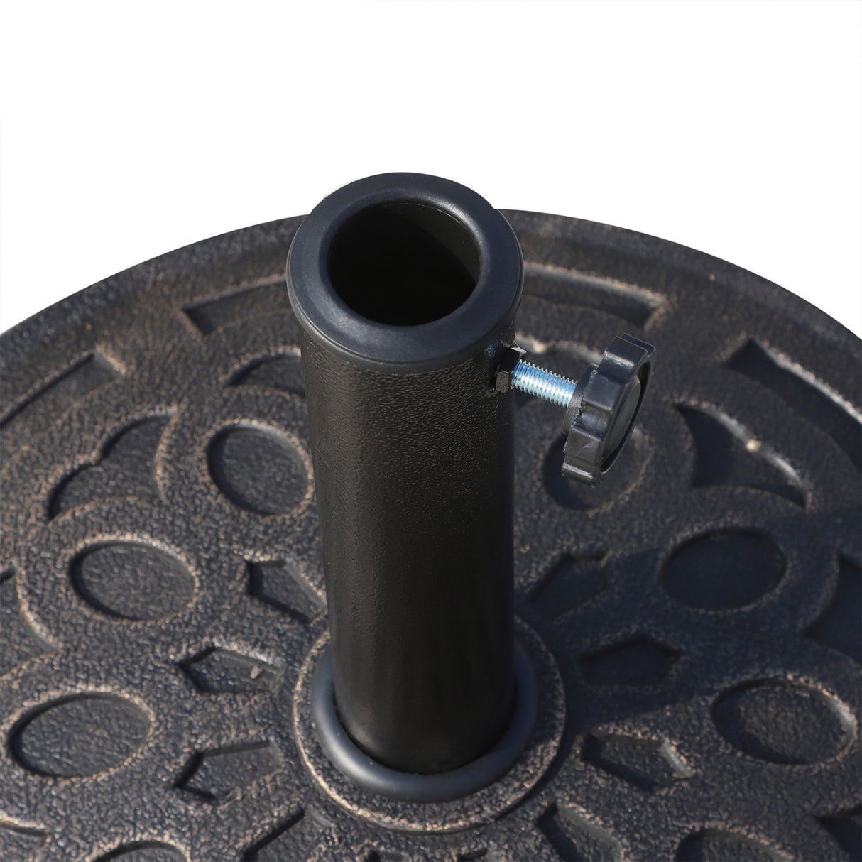 easycomfort base per ombrellone 12kg in resina 48.5x34cm per pali 38 48mm bronzo