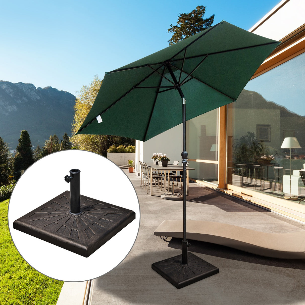 easycomfort easycomfort base per ombrellone diametro 3 8 4 8cm peso 16 8kg da giardino