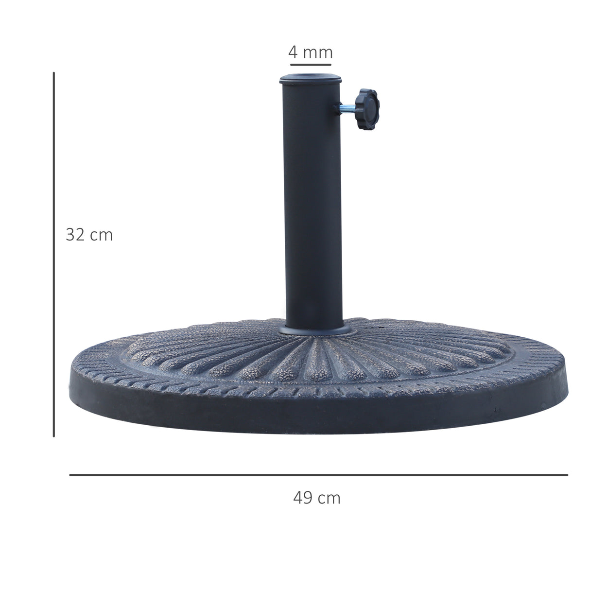 easycomfort easycomfort base per ombrellone diametro 3 8 4 8cm motivo floreale con manopola peso 15kg da giardino resina 49x32cm