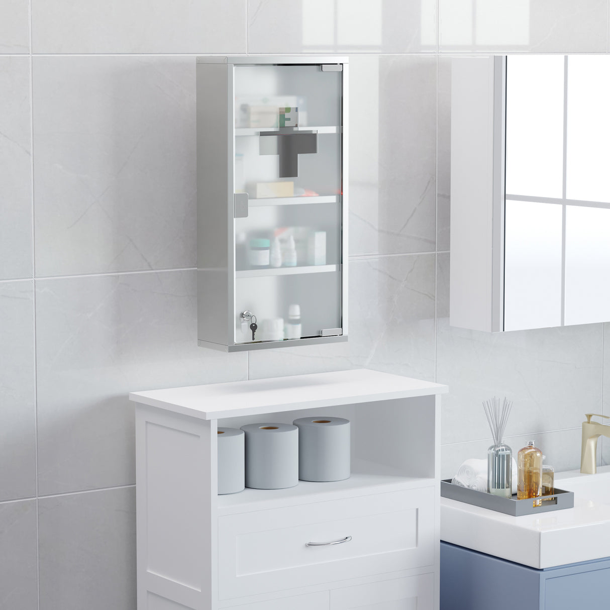 easycomfort easycomfort armadietto medicinale cassetta porta medicina a quattro ripiani in acciaio inox 30 x 12 x 60cm ean 8054111841658