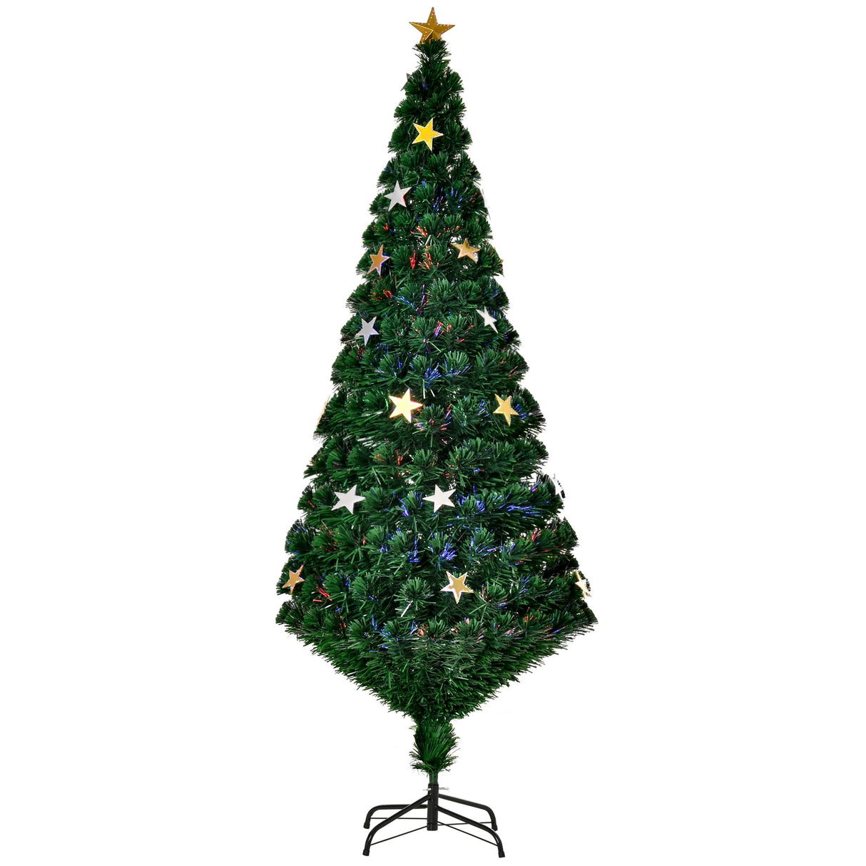 easycomfort easycomfort albero di natale 180cm con 27 luci led fibre ottiche e 230 rami albero di natale artificiale