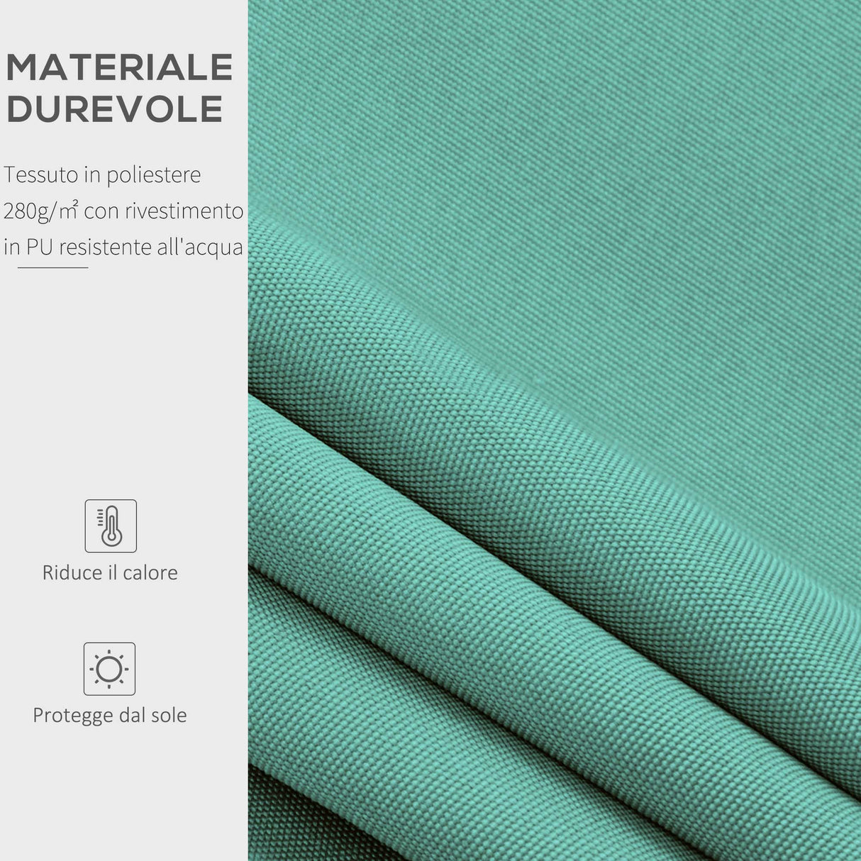 easycomfort tenda da sole a bracci per esterno con manovella metallo e poliestere 3x2.5m verde
