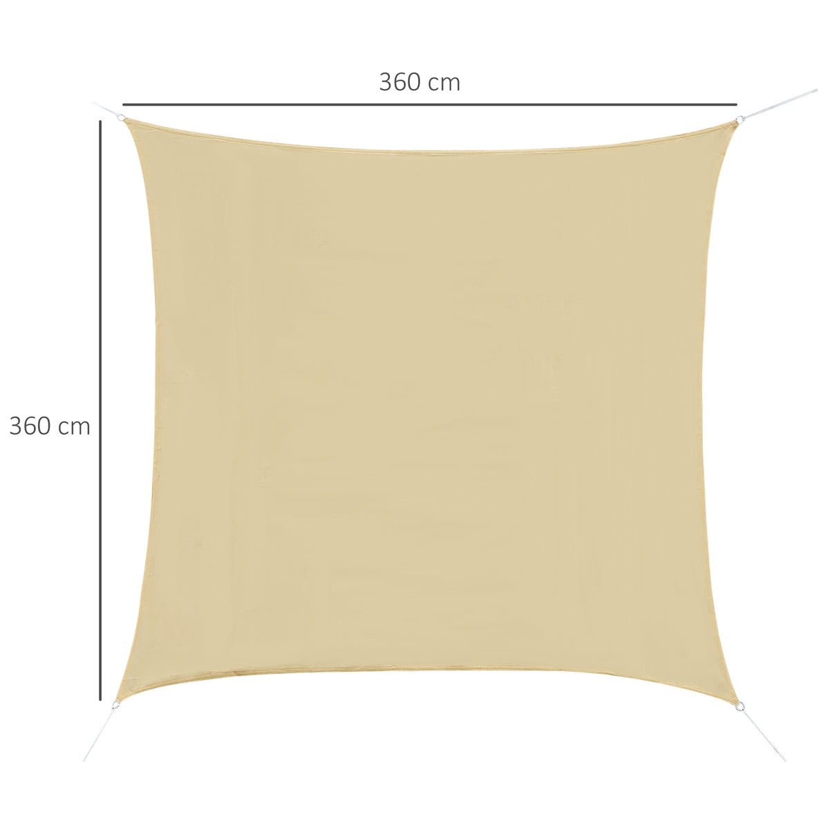 easycomfort easycomfort tenda da sole a vela quadrata in hdpe color sabbia 360x360cm