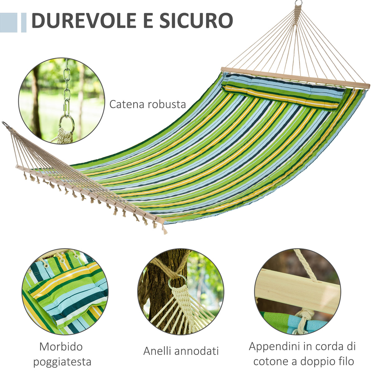 easycomfort amaca da giardino per 1 2 persone max 150kg da interni ed esterni con cuscino removibile 400x140cm