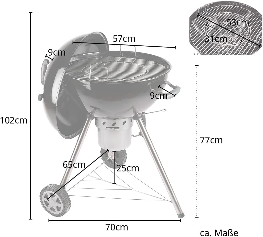 ambra garden barbecue a carbone ambra garden serie kansas 57cm