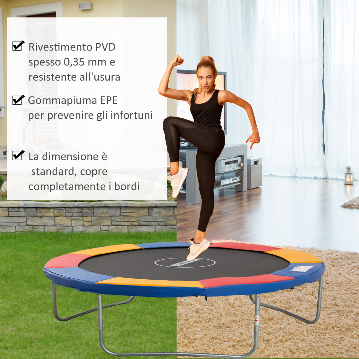 easycomfort easycomfort copertura bordo di protezione per trampolino elastico in pvc rosso blu giallo o305cm