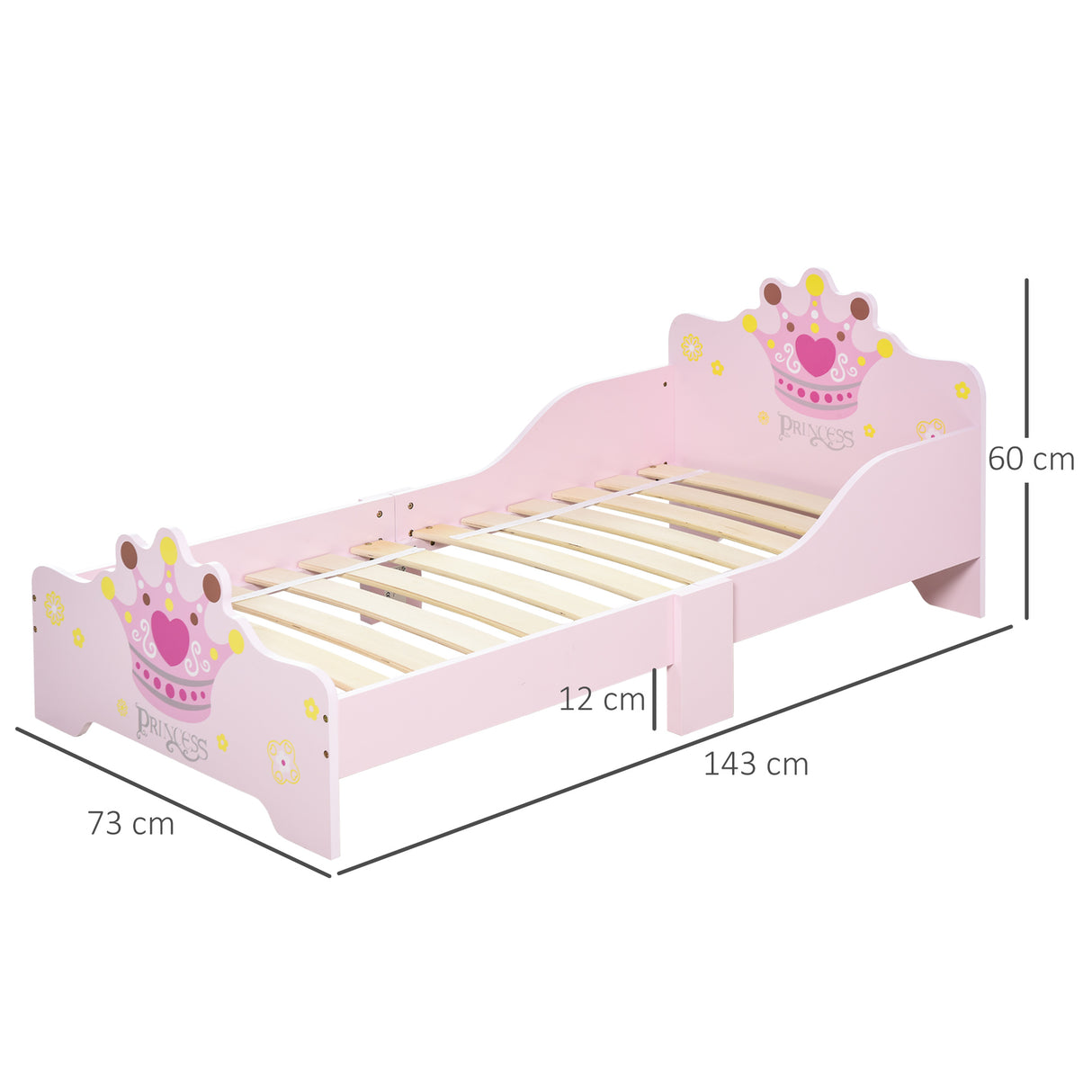easycomfort easycomfort letto per bambini con bordi rialzati e 6 gambe in legno per cameretta lettino per bimbi da 3 6 anni 143x73x60cm rosa
