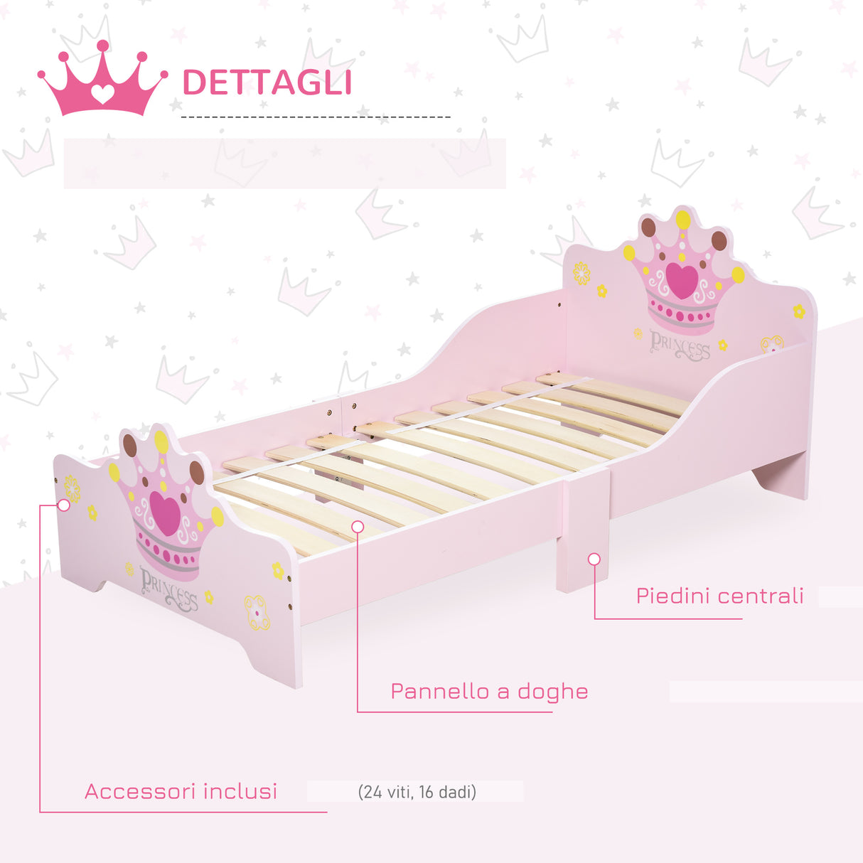easycomfort easycomfort letto per bambini con bordi rialzati e 6 gambe in legno per cameretta lettino per bimbi da 3 6 anni 143x73x60cm rosa