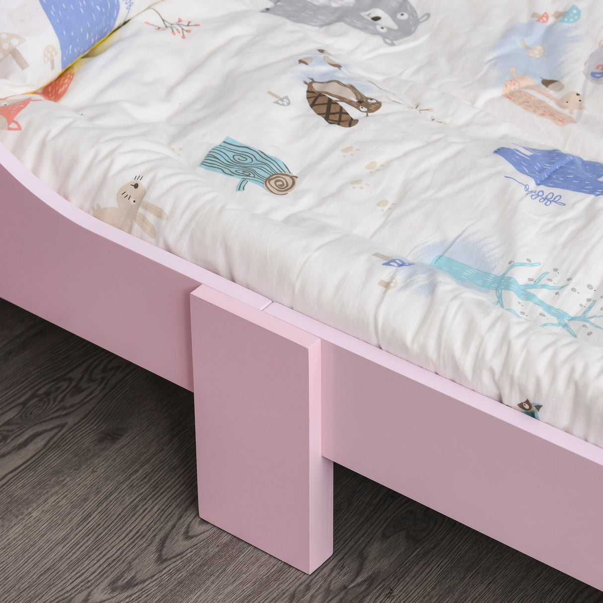 easycomfort easycomfort letto per bambini con bordi rialzati e 6 gambe in legno per cameretta lettino per bimbi da 3 6 anni 143x73x60cm rosa