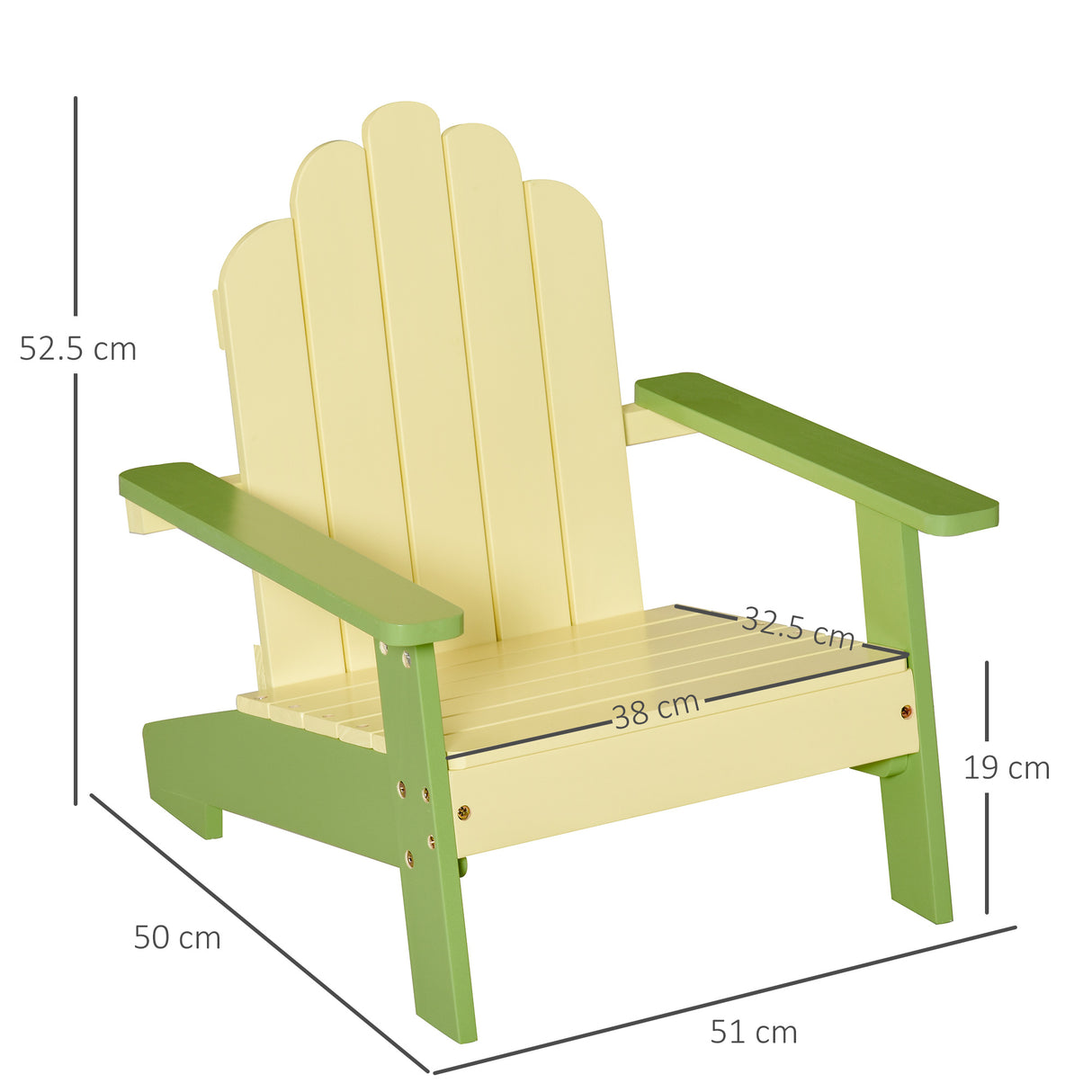 easycomfort easycomfort sedia per bambini da giardino adirondack in legno di pino verde