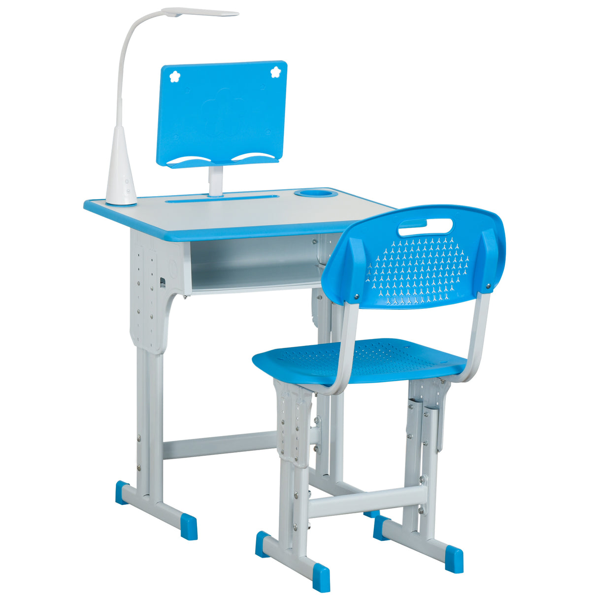easycomfort easycomfort banco scuola con sedia ad altezza regolabile e luce per bambini 6 12 anni acciaio e mdf grigio