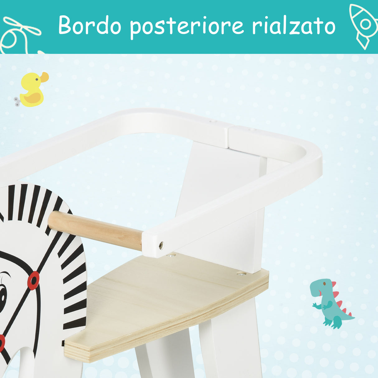 easycomfort easycomfort cavallo a dondolo per bambini 1 3 anni in legno bianco