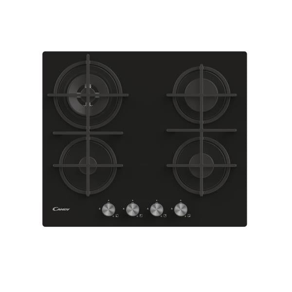 candy piano cottura a gas candy cvg6br4wpb 4 fuochi l595xp51 vetro temperato nero ean 8016361997479