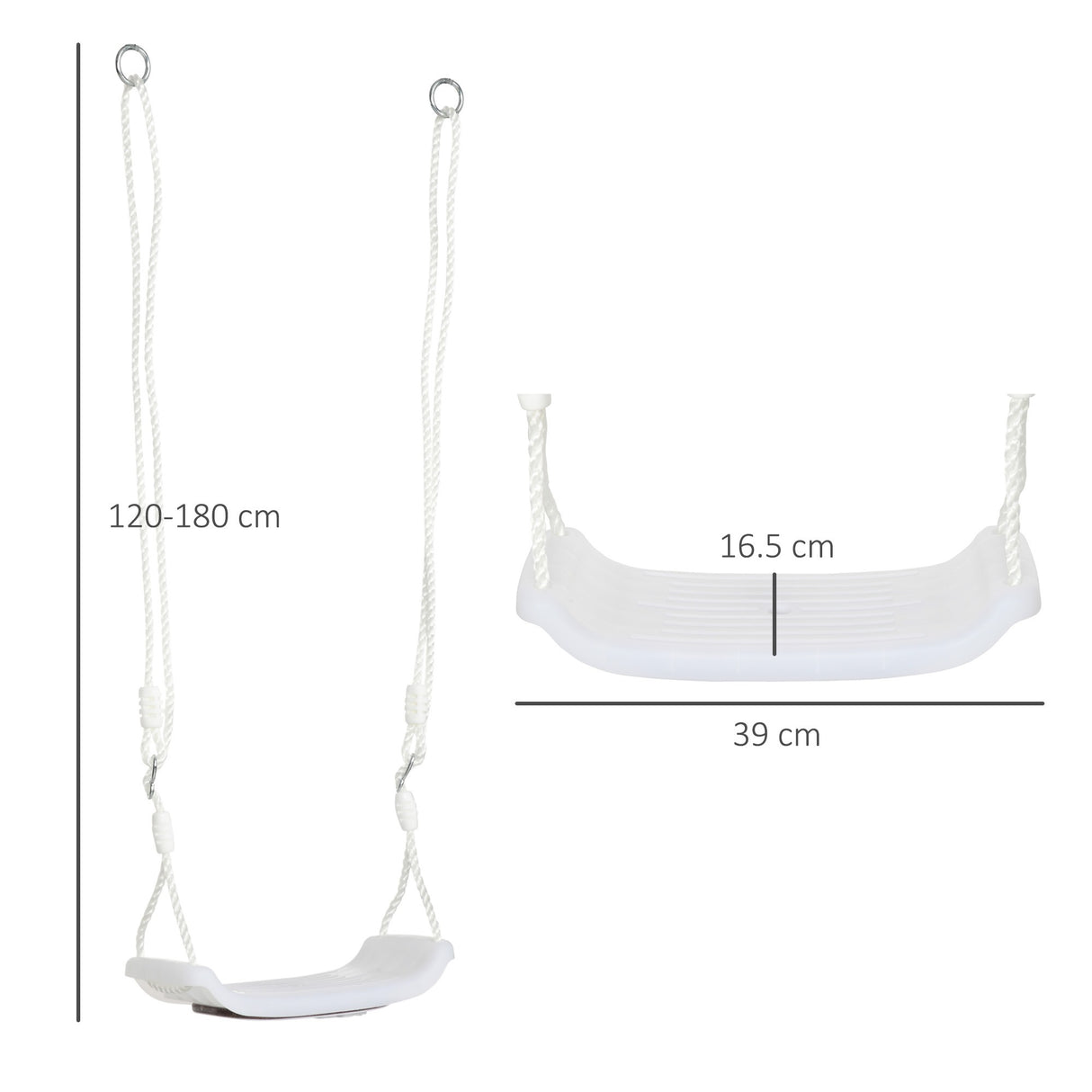 easycomfort easycomfort altalena per bambini 9 36 mesi in pp e pe con corda regolabile e luci led 39x16 5x120 180 cm bianco