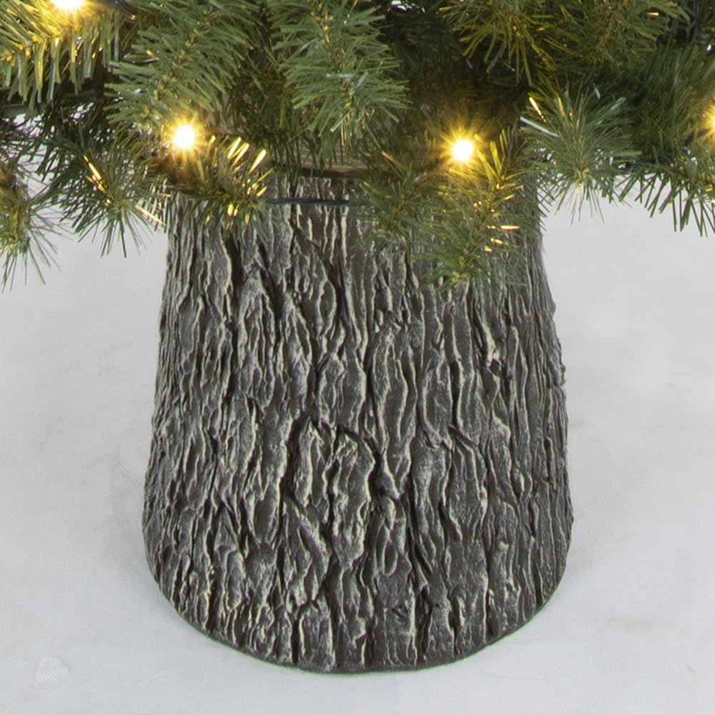 le stelle albero di natale artificiale verde h 180cm x l 91cm pino super folto con 230 luci led incorporate e base effetto legno