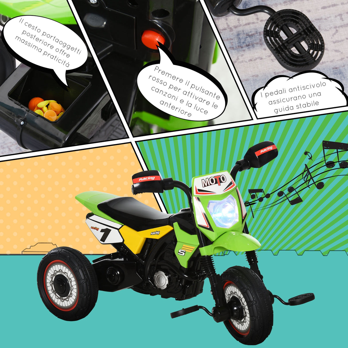 easycomfort easycomfort triciclo a pedali per bambini eta 18 36 mesi verde