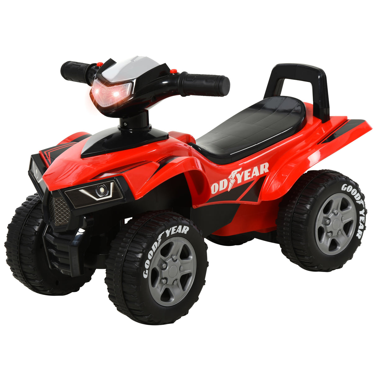 easycomfort easycomfort quad giocattolo per bambini 18 36 mesi con licenza goodyear con luci e suoni realistici rosso e nero 60x31x42cm