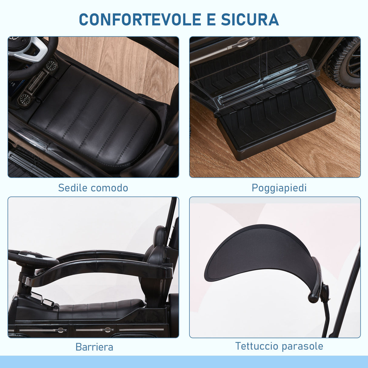 easycomfort easycomfort macchina a spinta per bambini 12 36 mesi con licenza mercedes tettuccio e maniglia di spinta 85 5x40 5x95 cm nero