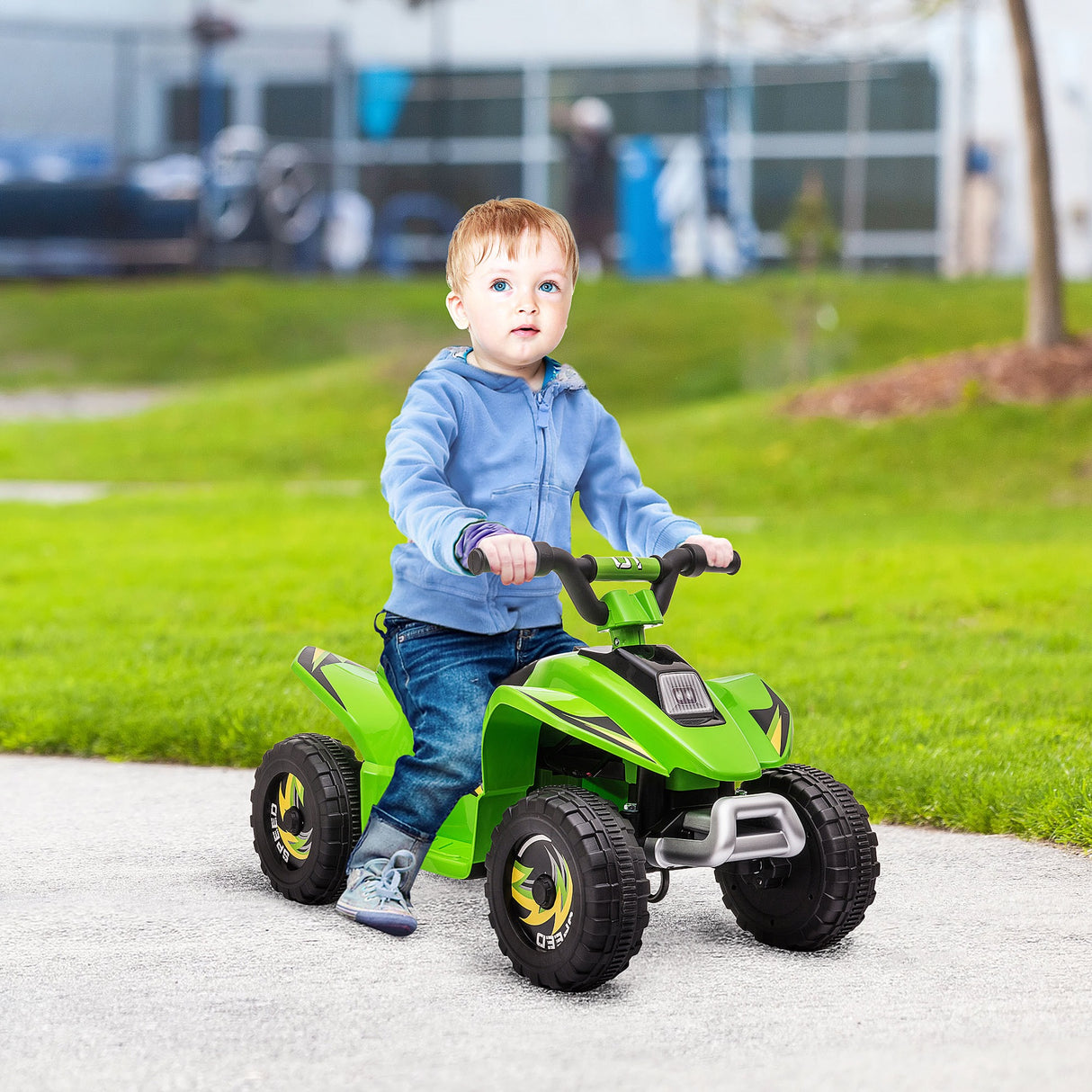easycomfort easycomfort quad elettrico per bambini con batteria ricaricabile 6v e marcia avanti e indietro 72x40x45 5 cm verde