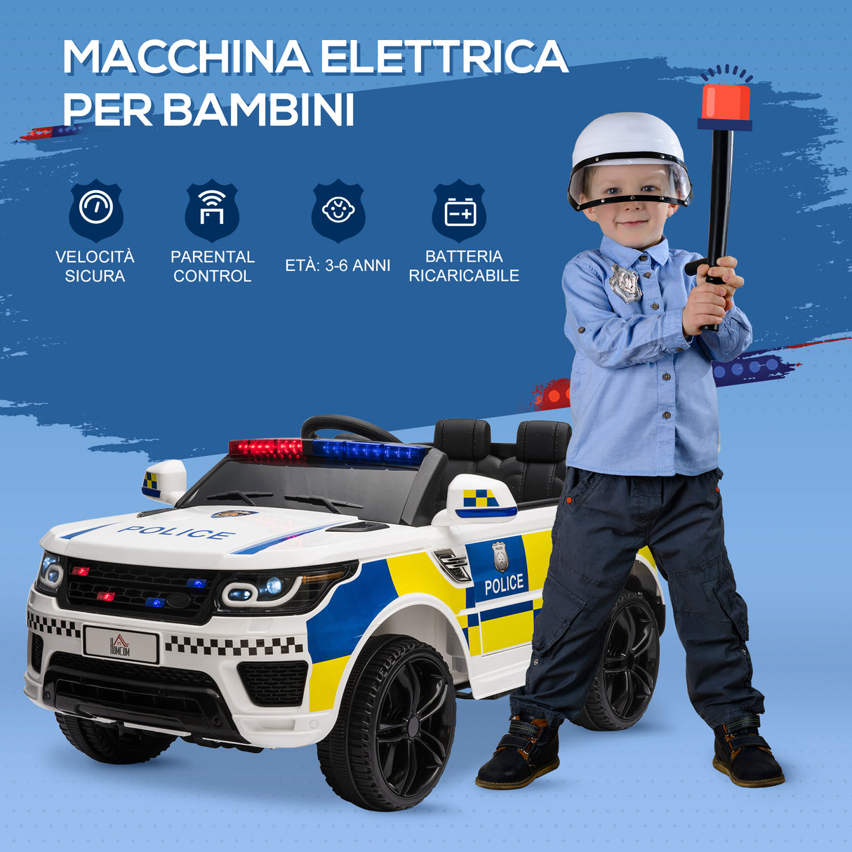 easycomfort easycomfort macchina elettrica per bambini con telecomando bianco