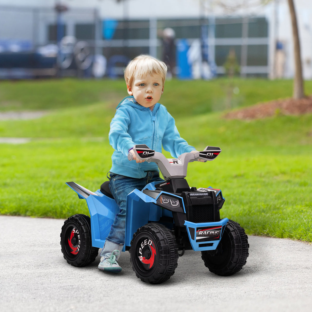 easycomfort easycomfort quad per bambini 18 36 mesi in pp e metallo velocita max 2 5 kmh 70x41 5x48 5 cm blu grigio e nero