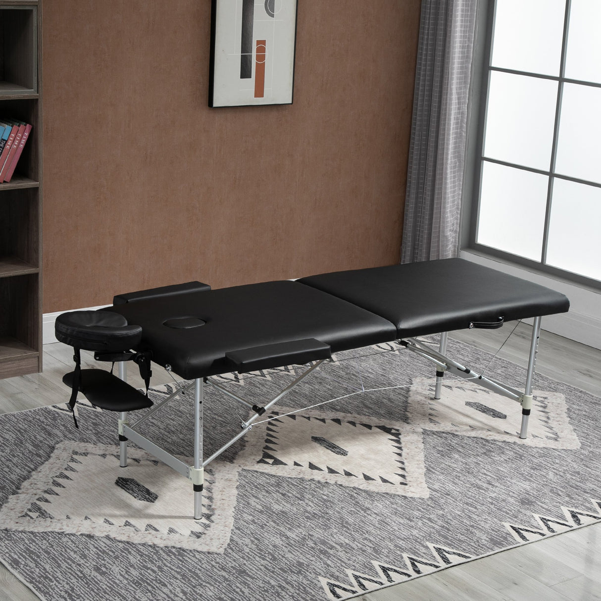 easycomfort easycomfort lettino massaggio pieghevole in legno altezza regolabile e custodia da trasporto per estetista e terapista nero