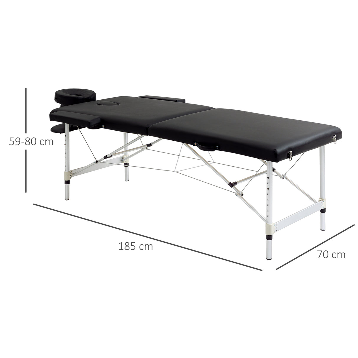 easycomfort easycomfort lettino massaggio pieghevole in legno altezza regolabile e custodia da trasporto per estetista e terapista nero