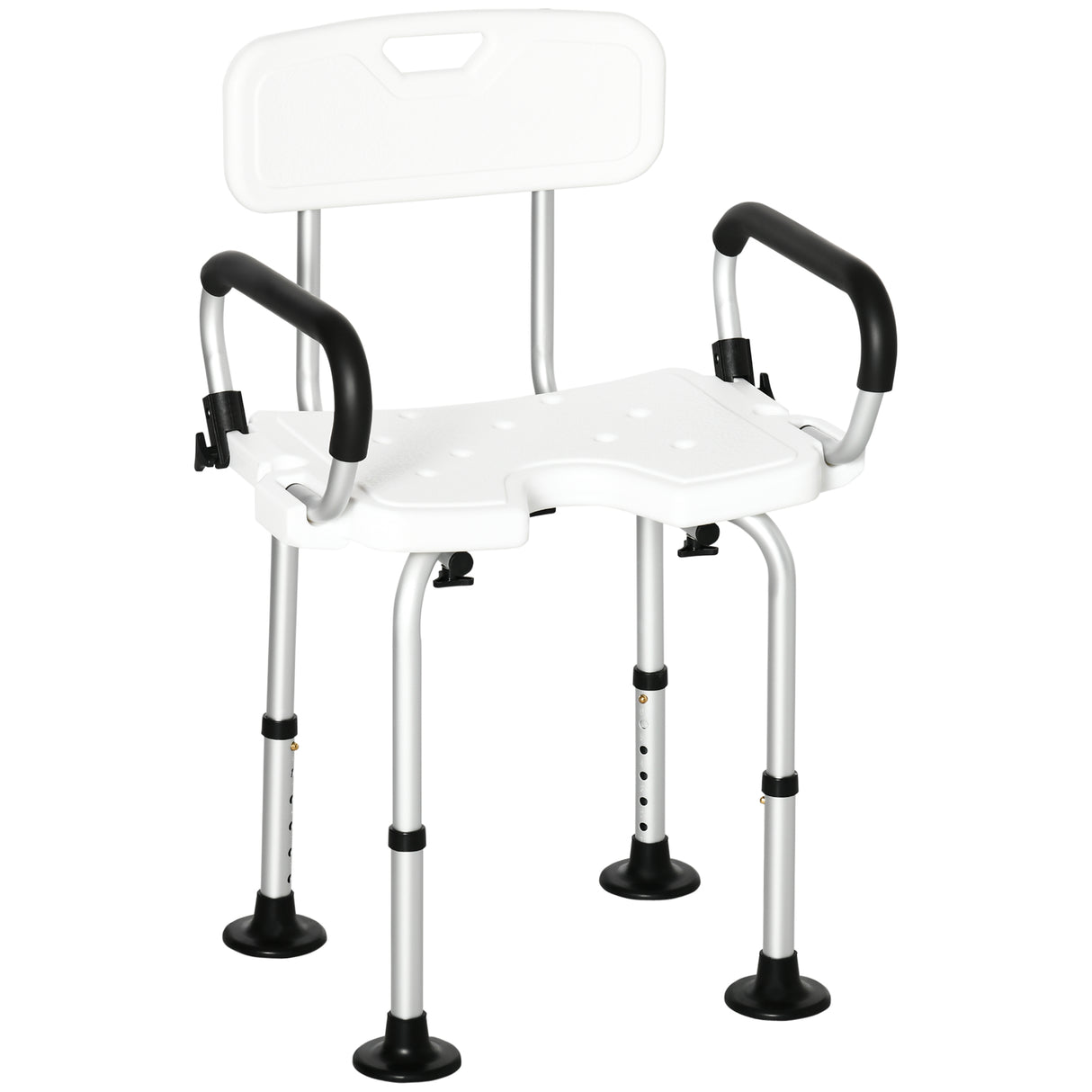 easycomfort easycomfort sedia per doccia per anziani disabili e donne incinte imbottita con forma a u 54x52x70 82cm bianco
