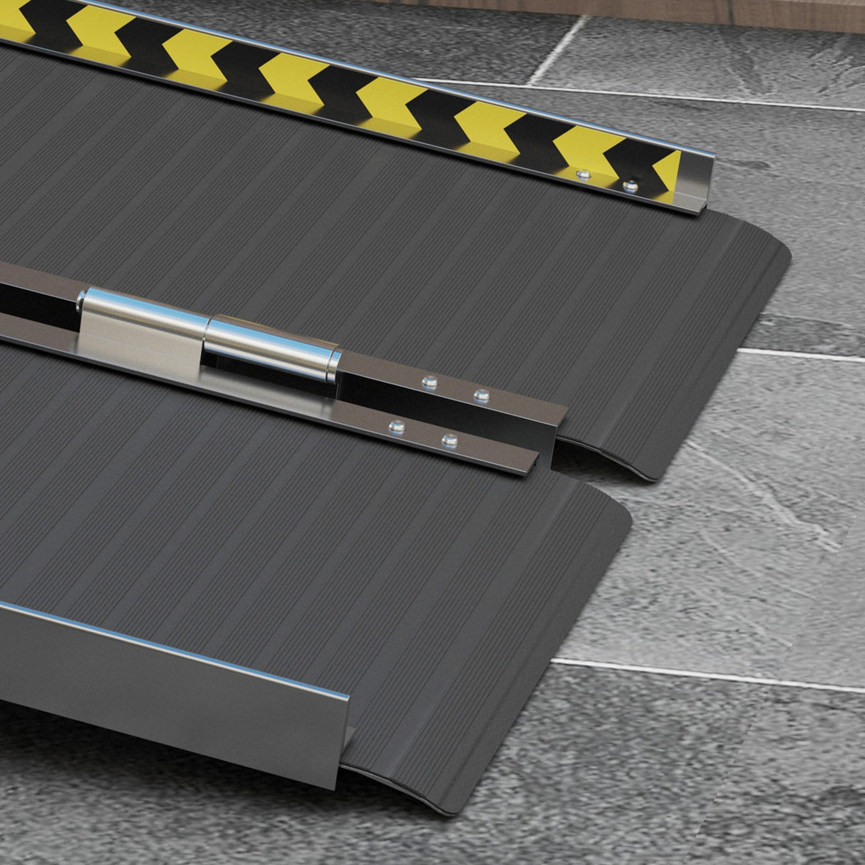 easycomfort easycomfort rampa per sedia a rotelle pieghevole in alluminio con deflettori e adesivi 91x73 6x5 1 cm nero