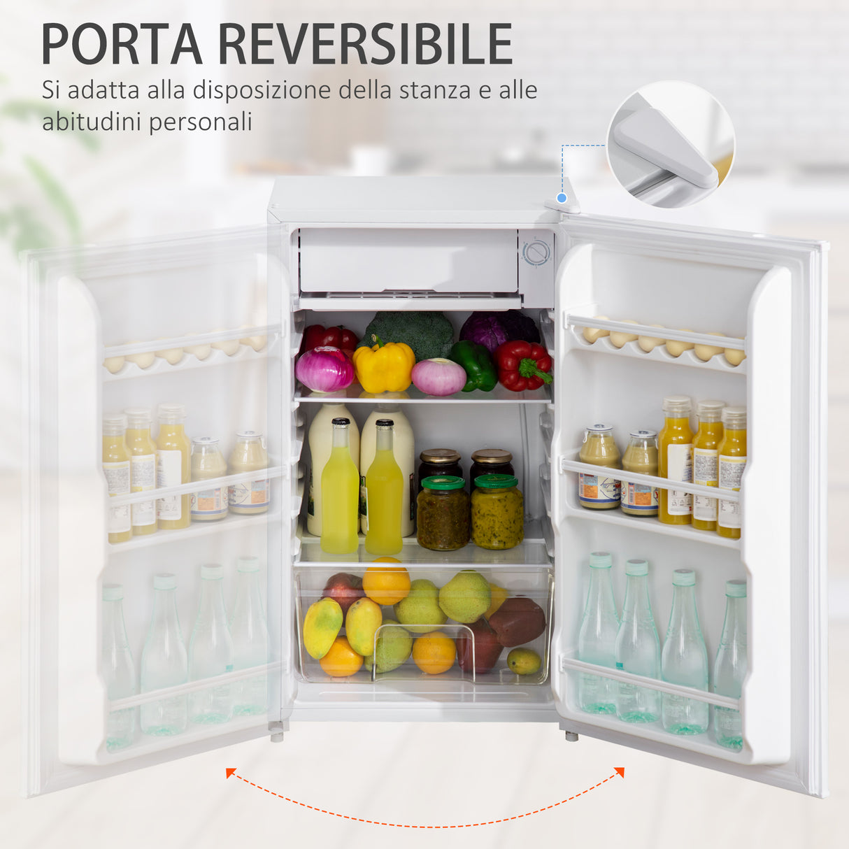 easycomfort frigo portatile da 91l con termostato regolabile scaffali a parete ripiani e un cassetto in metallo e plastica 47.5x44.2x84cm bianco