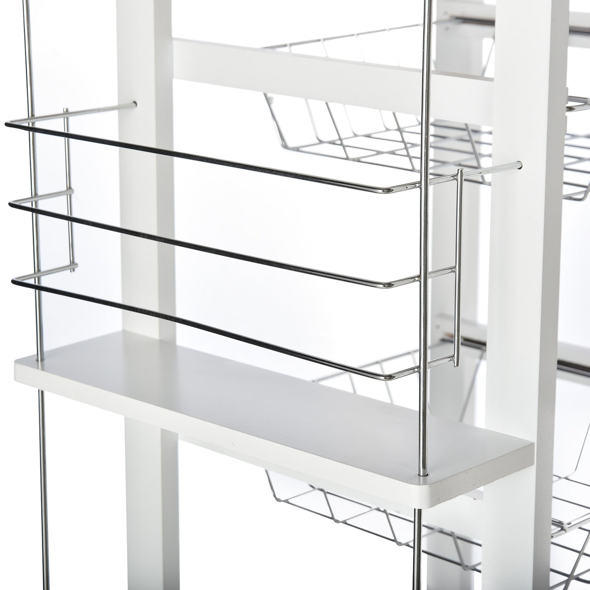 easycomfort easycomfort carrello isola da cucina salvaspazio in legno di pino carrello portavivande con 4 ruote cassetto 3 cesti estraibili portafrutta bianco ean 8054111845854