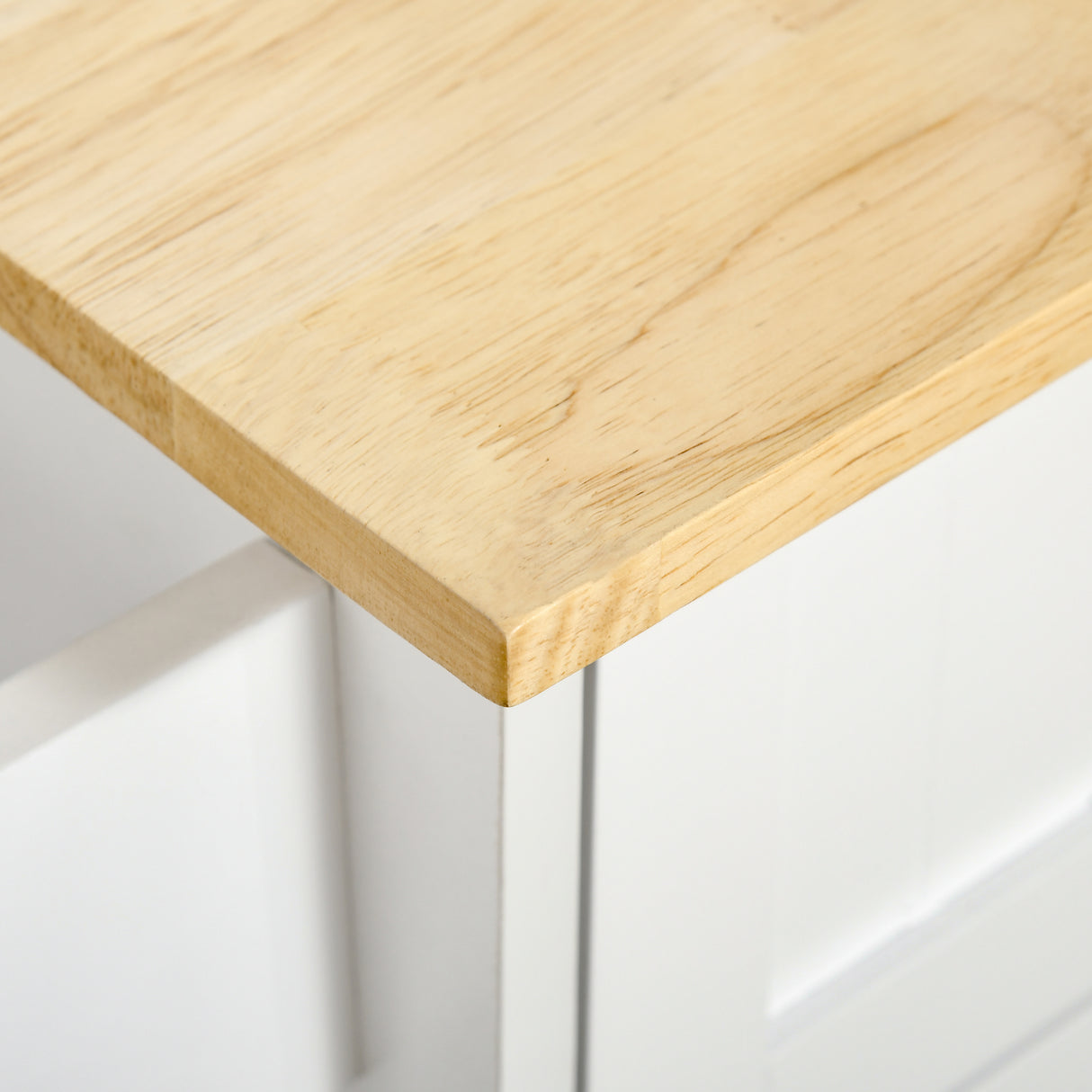 easycomfort easycomfort carrello da cucina multiuso in legno con 2 cassetti 104x46x91cm bianco