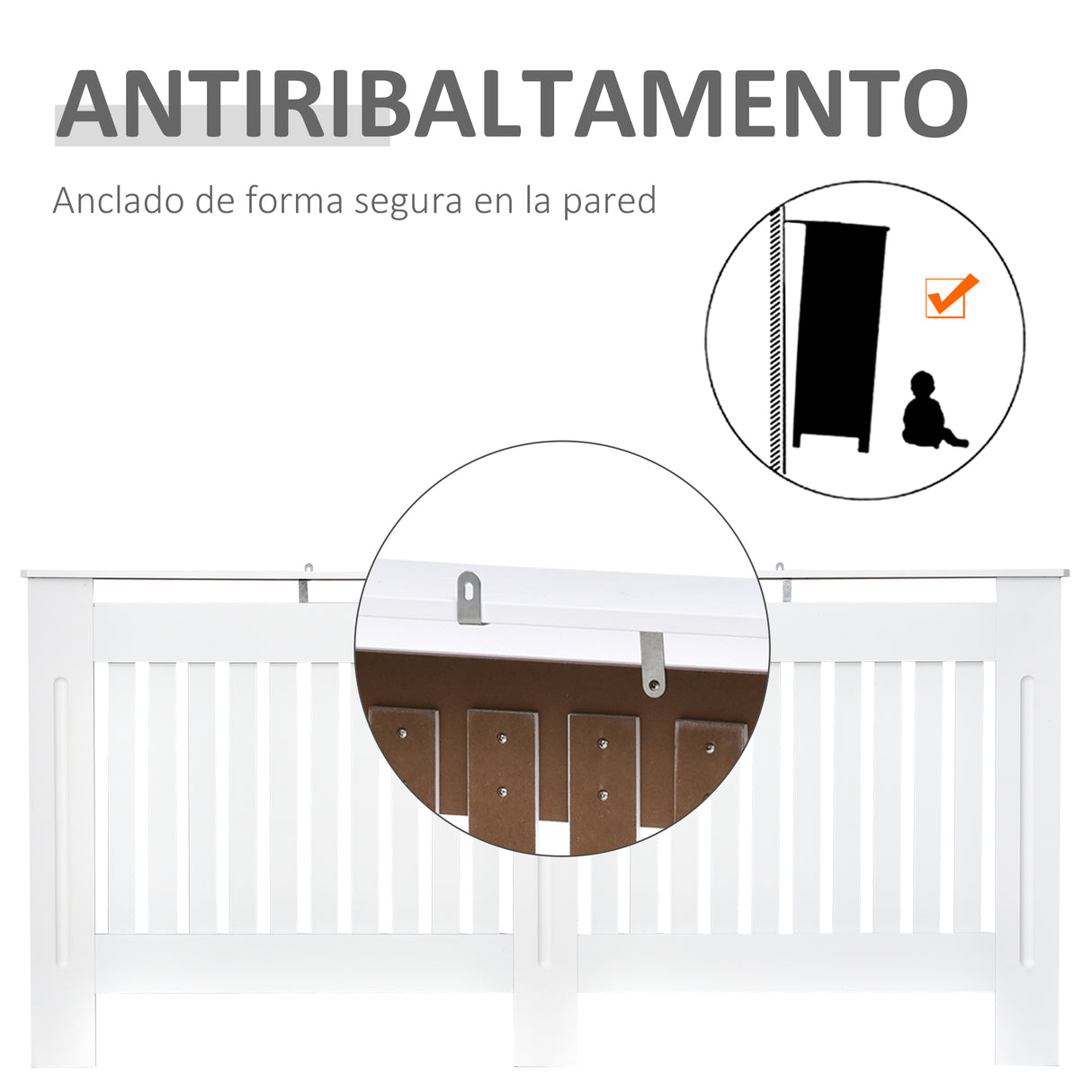 easycomfort easycomfort copritermosifone in legno mdf bianco 172x19x81cm