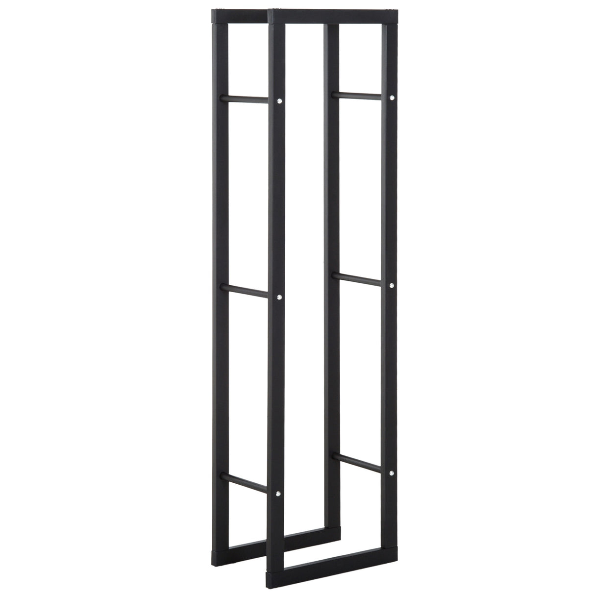 easycomfort easycomfort scaffale porta legna verticale per interno in ferro nero 40x25x150cm