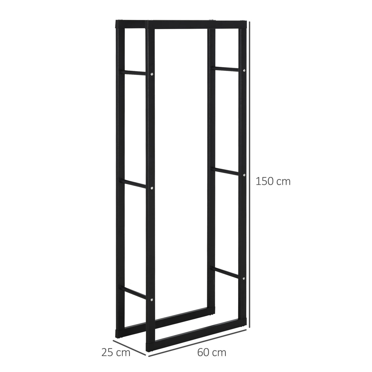 easycomfort easycomfort scaffale legnaia per casa e giardino portata 100kg nero 60x25x150cm
