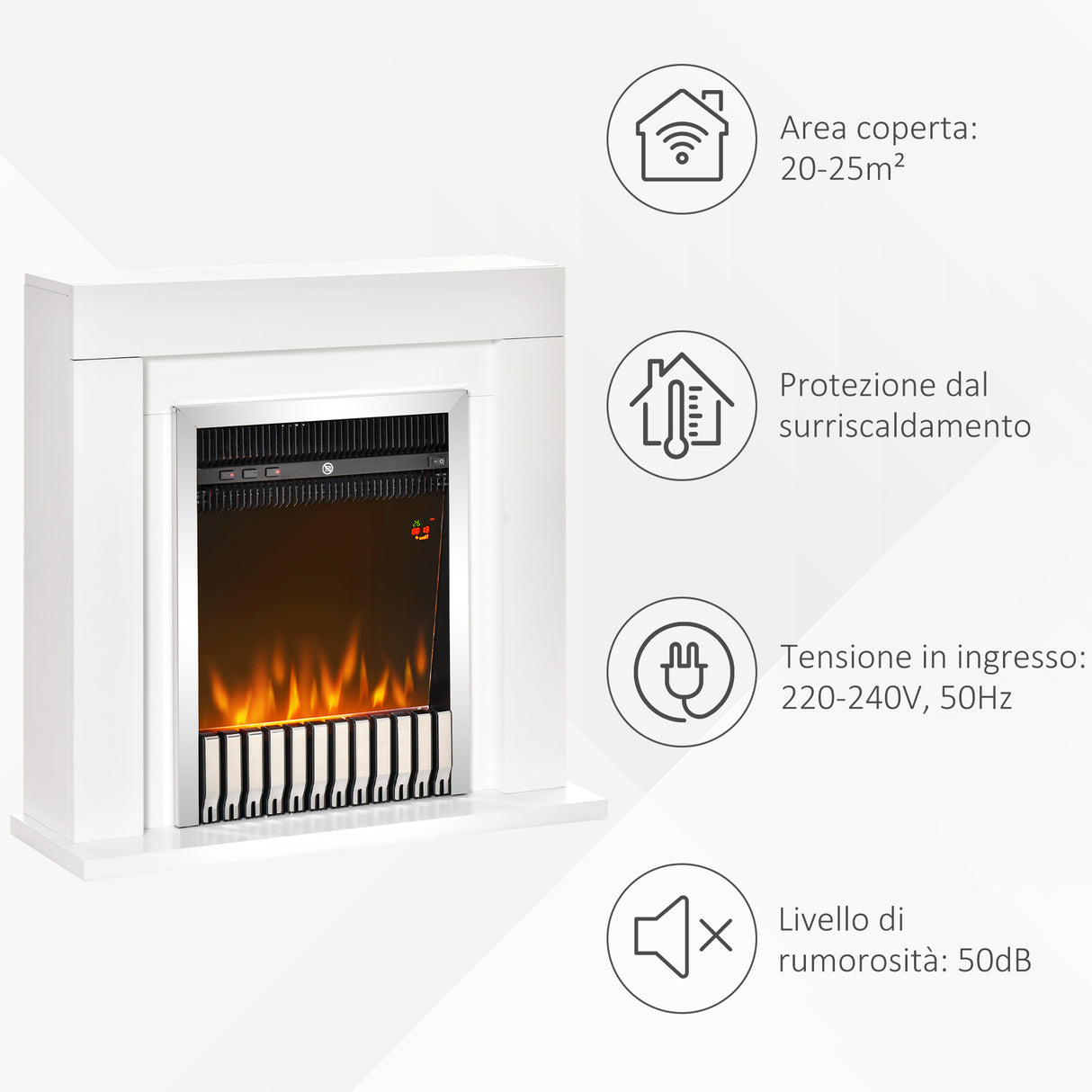easycomfort easycomfort camino elettrico da terra con effetto fiamma realistico timer e telecomando 1000w e 2000w 79x26x77 5cm bianco e nero