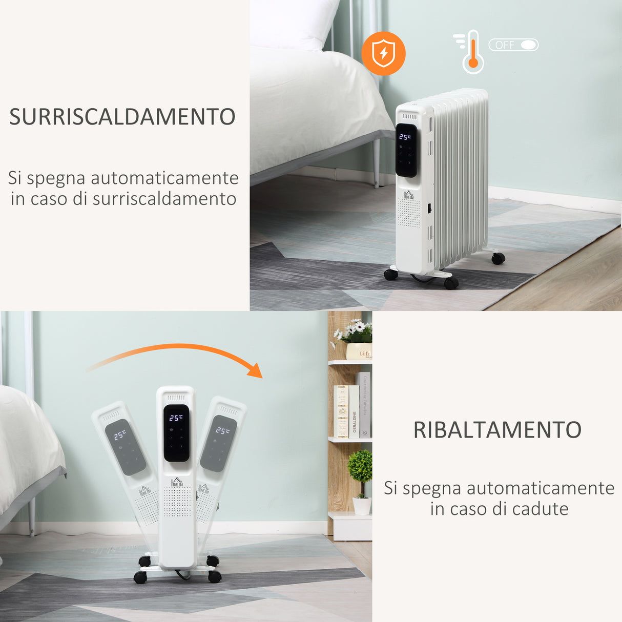 easycomfort easycomfort radiatore a olio a 11 elementi 3 livelli di riscaldamento e timer 50 5x24x63cm bianco