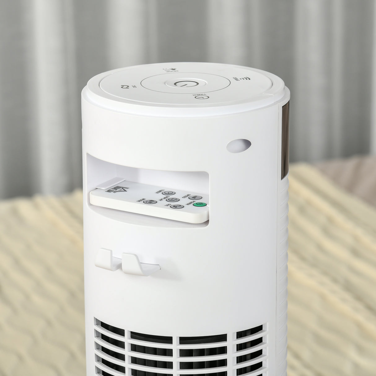 easycomfort ventilatore a colonna con 3 velocita e 4 modalita timer di 12h pannello led e telecomando bianco