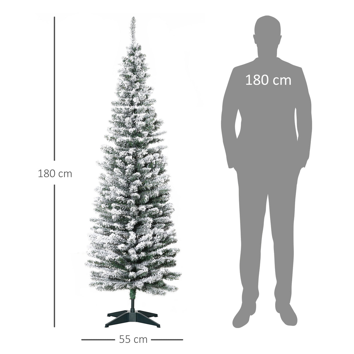 easycomfort easycomfort albero di natale artificiale innevato 180cm con rami 390 base rimovibile decorazioni natalizie