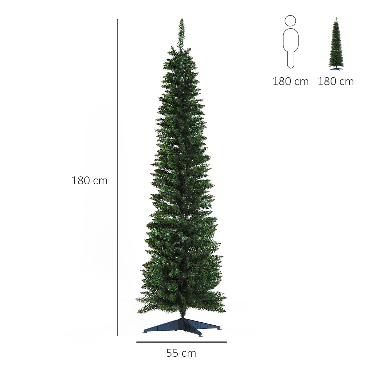 easycomfort easycomfort albero di natale artificiale 180cm con 390 rami folti verde
