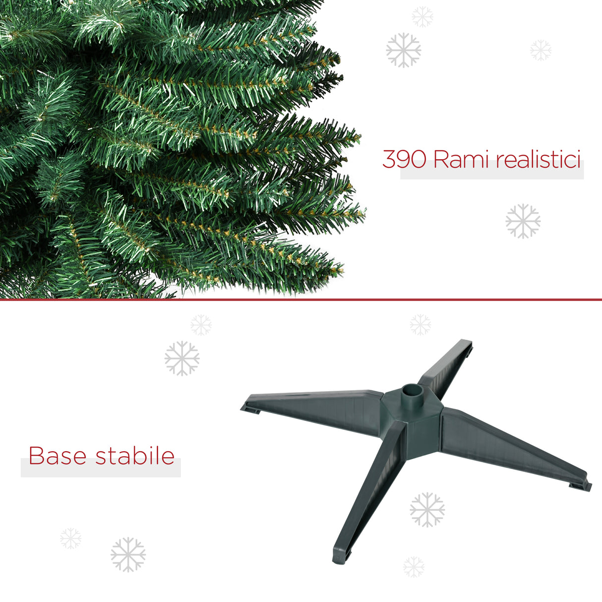 easycomfort easycomfort albero di natale artificiale 180cm con 390 rami folti verde