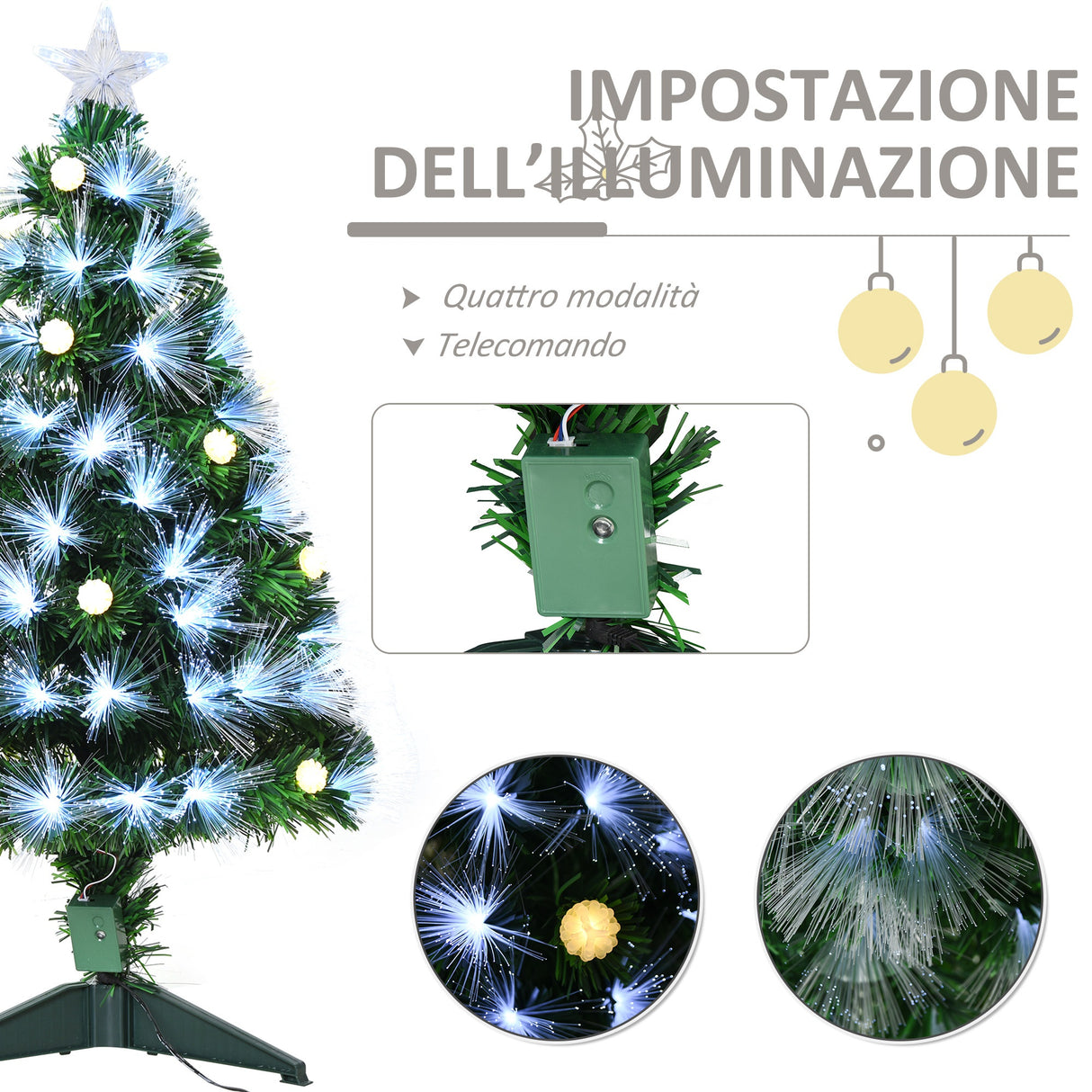 easycomfort easycomfort albero di natale artificiale 90cm con 90 rami albero di natale con luci a led e fibre ottiche base pieghevole rimovibile