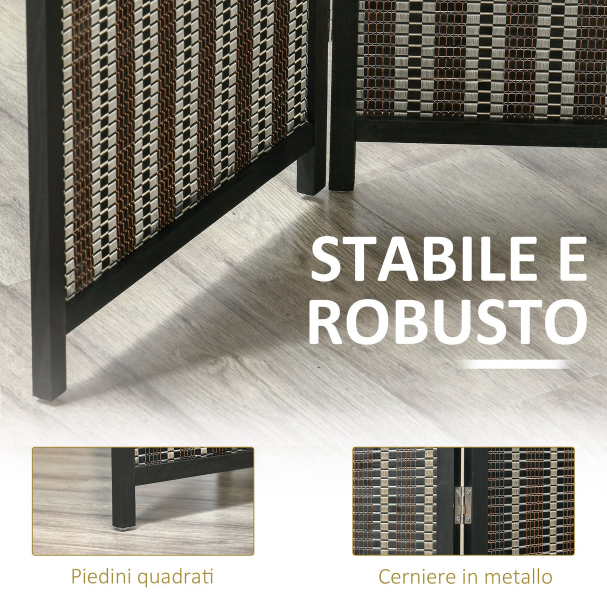 easycomfort easycomfort separe pieghevole a 4 pannelli struttura in legno e bambu fantasia