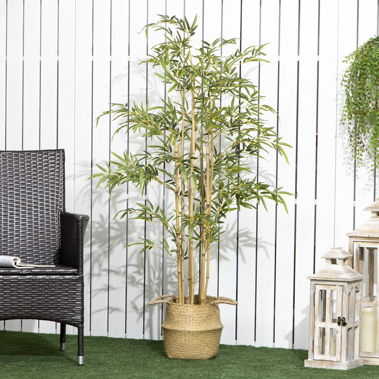 easycomfort bambu in vaso artificiale alto 150cm per interno ed esterno verde